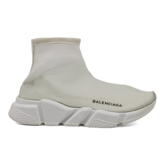 Balenciaga Knit Fabric Speed Trainer Sneakers in White 37 (7 US) $895 distressed - Picture 3 of 13